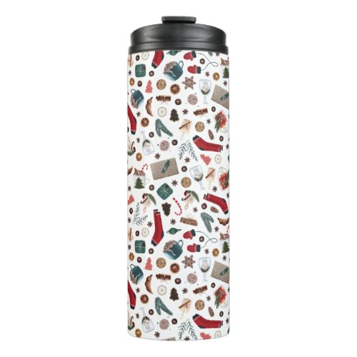 Hand Drawn Christmas Thermal Tumbler