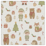 Hand Drawn Christmas Woodland Fabric