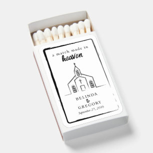 Hand Drawn Church Wedding Match Made in Heaven