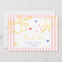 Hand Drawn Ciao Bella Lemon Bridal Shower  Thank