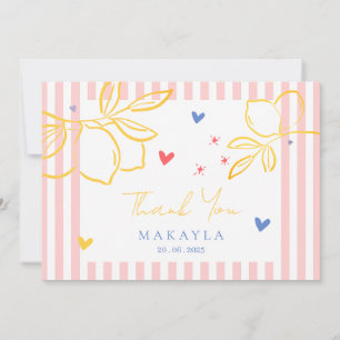 Hand Drawn Ciao Bella Lemon Bridal Shower Thank You Card