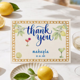 Hand Drawn Ciao Bella Lemon Bridal Shower Thank You Card