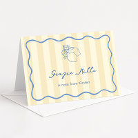 Hand Drawn Ciao Miss Yellow & Blue Bridal Shower