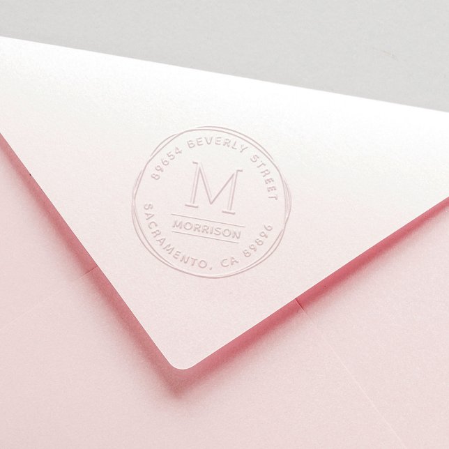 Hand-drawn Circles | Custom Initial Return Address Embosser (Creator Uploaded)