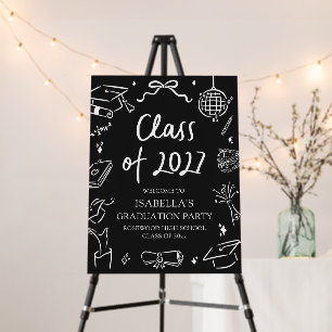 Hand Drawn Class of 2027 Graduation Party Welcome Foam Board