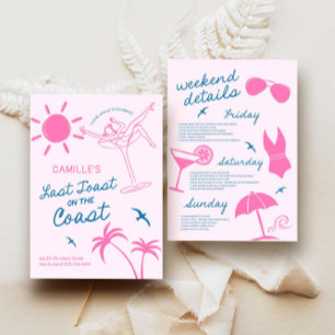 Hand Drawn Coastal Bachelorette Weekend Invitation