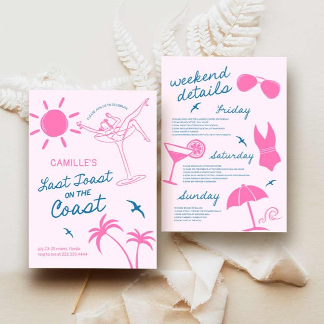 Hand Drawn Coastal Bachelorette Weekend Invitation (Hand Drawn Coastal Bachelorette Weekend)
