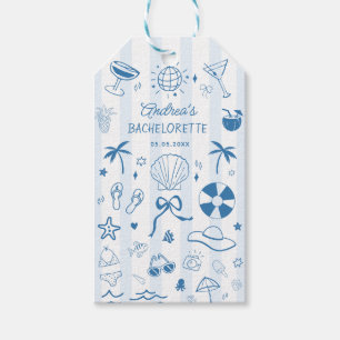 Hand Drawn Coastal Beach Summer Bachelorette Favor Gift Tags