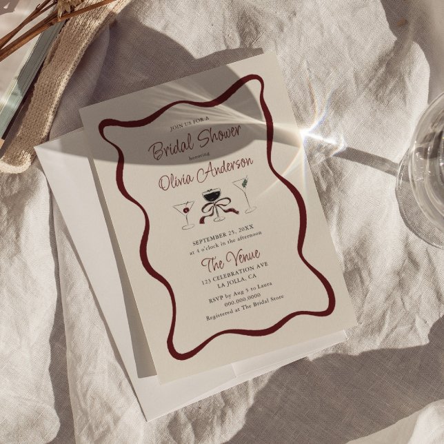 Hand Drawn Cocktails Bridal Shower Invitation (Creator Uploaded)