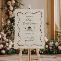 Hand Drawn Cocktails Wavy Frame Bridal Shower