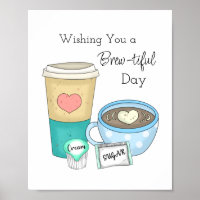 Hand Drawn Coffee Art and Quote