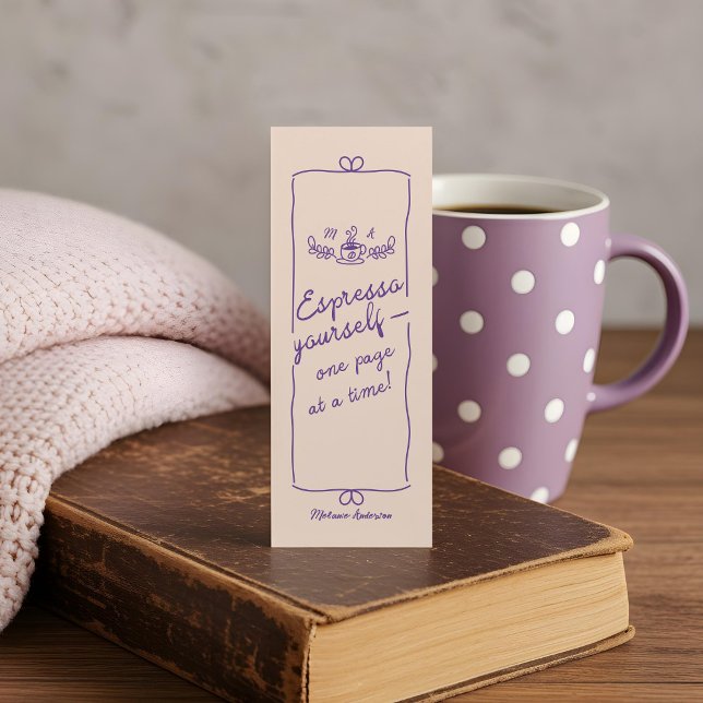 Hand Drawn Coffee & Books Handwriting Quote  Bookmarks (Hand Drawn Coffee & Books Handwriting Quote Bookmarks)