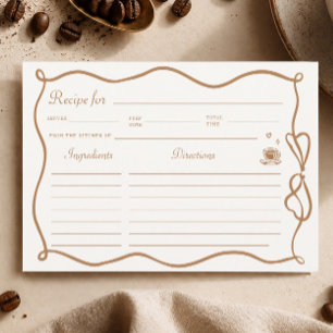 Hand Drawn Coffee Bridal Shower Recipe Card