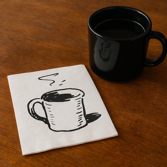 Hand Drawn Coffee Mug Sketch Minimalist Napkins (Creator Uploaded)