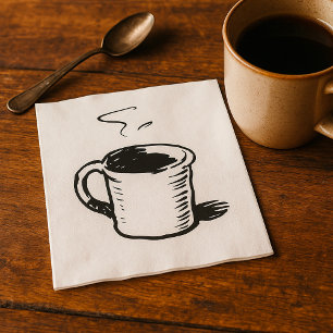 Hand Drawn Coffee Mug Sketch Minimalist Napkins