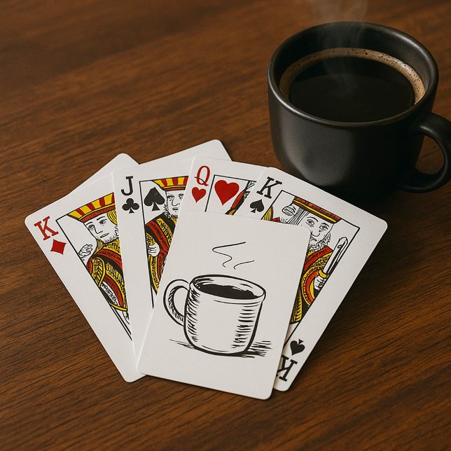 Hand Drawn Coffee Mug Sketch Minimalist Poker Cards (Creator Uploaded)