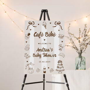 Hand Drawn Coffee Theme Baby Shower Welcome Sign