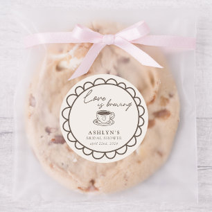 Hand Drawn Coffee Theme Bridal Shower Sticker