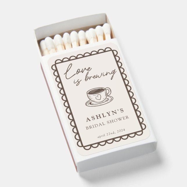 Hand Drawn Coffee Themed Matchboxes (Front Open)