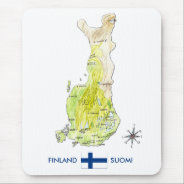 Hand Drawn Color Map Of Finland Mousepad at Zazzle