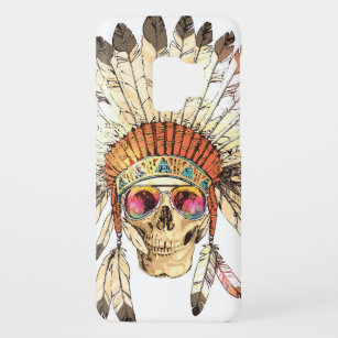Hand Drawn Color Native American Indian Headdress  Case-Mate Samsung Galaxy S9 Case