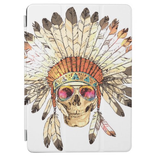 Hand Drawn Color Native American Indian Headdress  iPad Air Cover