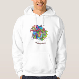 Hand-Drawn Colored Bird Art Hoodie