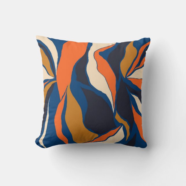 Hand drawn colorful abstract pattern. Creative col Throw Pillow (Front)
