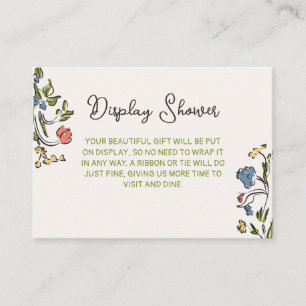 Hand Drawn Colorful Floral Bridal Shower Enclosure Card