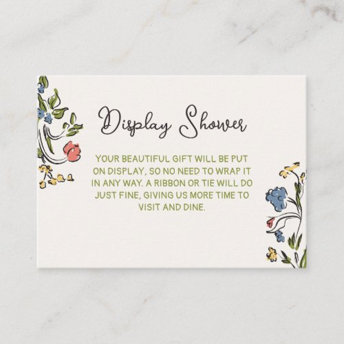 Hand Drawn Colorful Floral Bridal Shower Enclosure Card