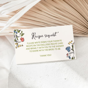 Hand Drawn Colorful Recipe Request Enclosure Card