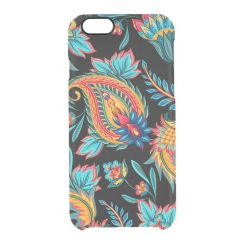 Hand Drawn Colorful Watercolors Floral Paisley Clear iPhone 66S Case