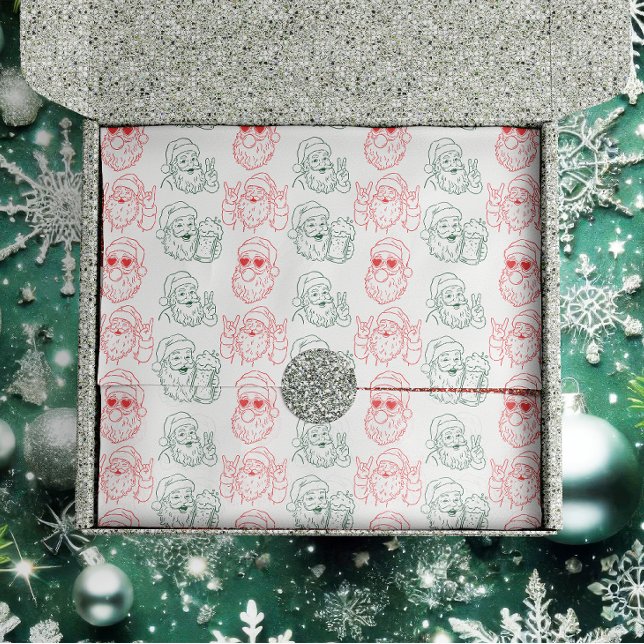 Hand Drawn Cool Santa Tissue Paper (Creator Uploaded)