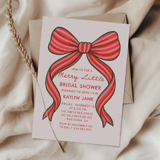 Hand Drawn Coquette Christmas Bridal Shower Invitation