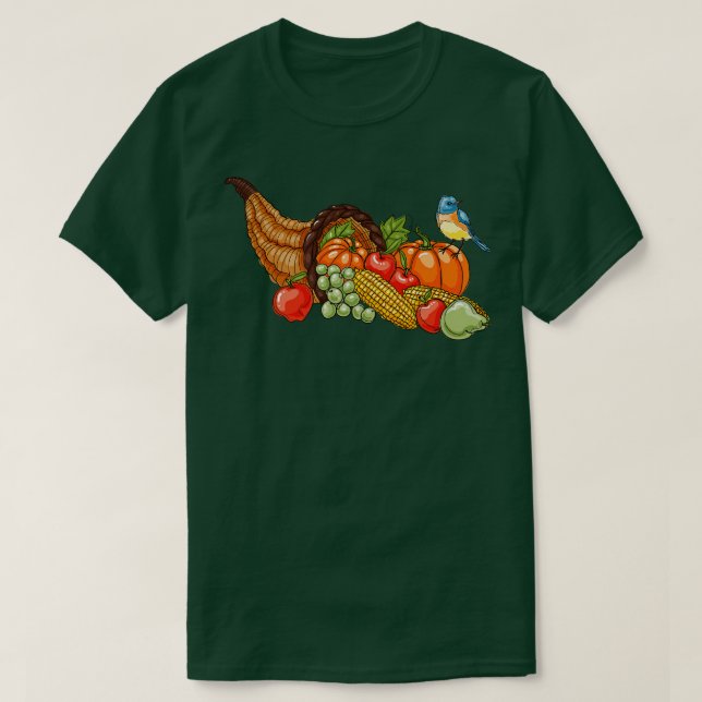 Hand Drawn Cornucopia  T-Shirt (Design Front)
