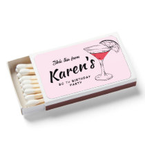 Hand Drawn Cosmopolitan Birthday Party Matchboxes