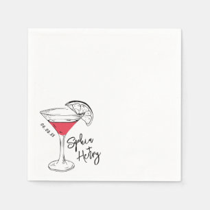 Hand Drawn Cosmopolitan Cocktail Napkins