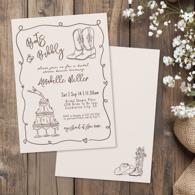 Hand Drawn Country Bridal Shower Invitation (Hand Drawn Country Bridal Shower Invitation)