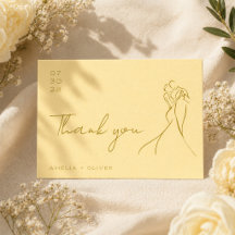 Hand Drawn Couple Butter yellow Modern Wedding
