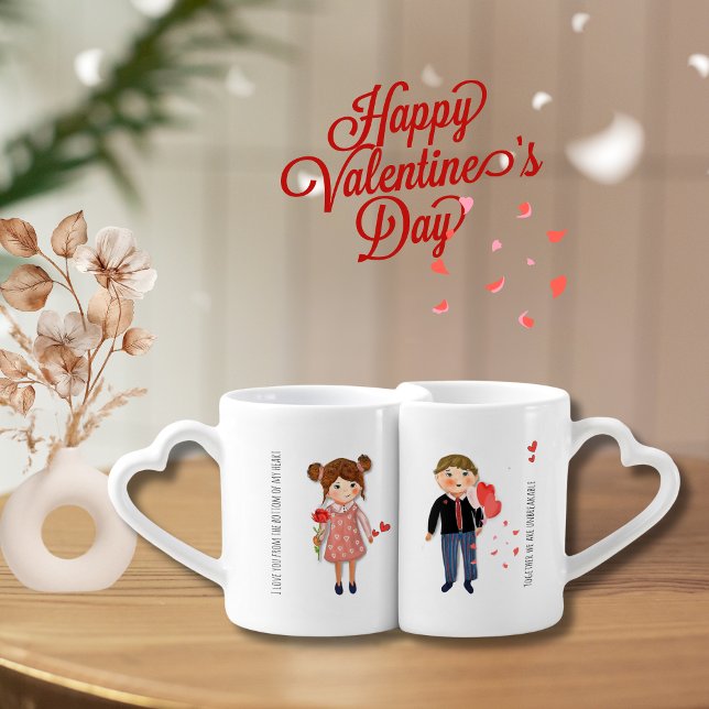 Hand drawn Couple custom Quote Lovers' mug (Hand drawn Couple custom Quote Lovers' mug)