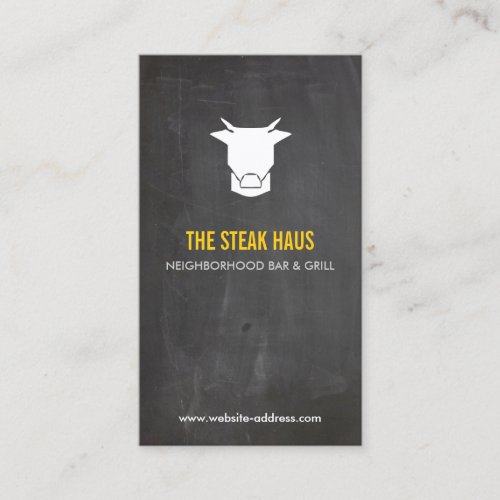 HAND-DRAWN COW LOGO 2 for Restaurants, Chefs, Pubs Business Card Template