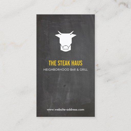 Customizable HAND-DRAWN COW LOGO 2 for Restaurants, Chefs, Pubs Business Card Template