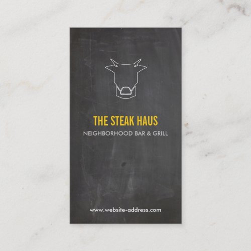 HAND-DRAWN COW LOGO for Restaurants, Chefs, Pubs Business Card Template