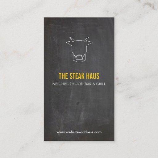 Customizable HAND-DRAWN COW LOGO for Restaurants, Chefs, Pubs Business Card Template