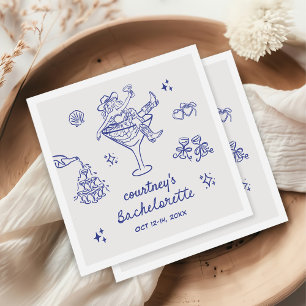 Hand Drawn Cowgirl Bachelorette Weekend Napkins