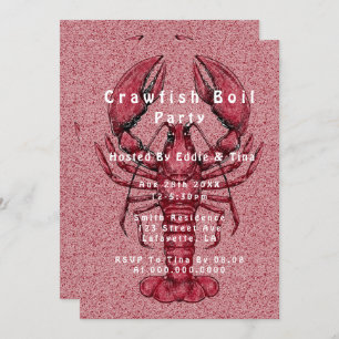 Hand drawn Crawfish Boil Party Invitation