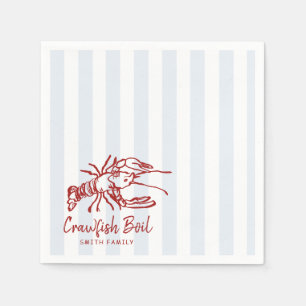 Hand Drawn Crawfish Boil party Napkins