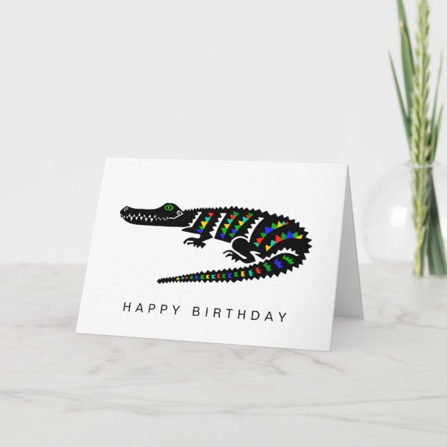 Hand drawn CROCODILE - Wildlife - Nature Card (Front)