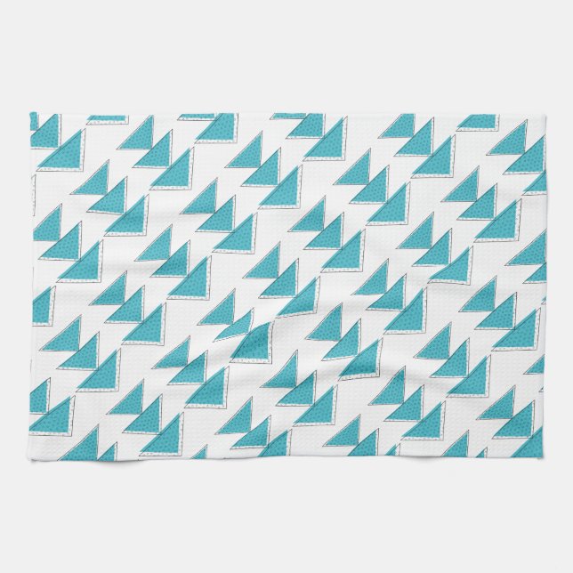 Hand Drawn Crossed Arrow Pattern Kitchen Towel (Horizontal)