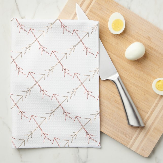 Hand Drawn Crossed Arrow Pattern Towel (Quarter Fold)